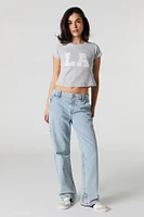 T-shirt court avec motif brodé en serg