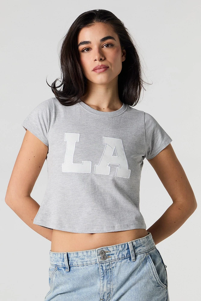 T-shirt court avec motif brodé en serg