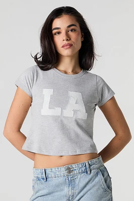 T-shirt court avec motif brodé en serg