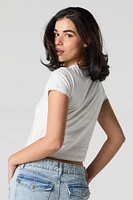 T-shirt court avec motif brodé
