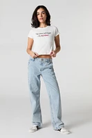 T-shirt court avec motif brodé