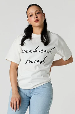 Weekend Mood Embroidered T-Shirt