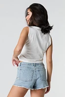 1991 Twill Embroidered  Cropped Tank