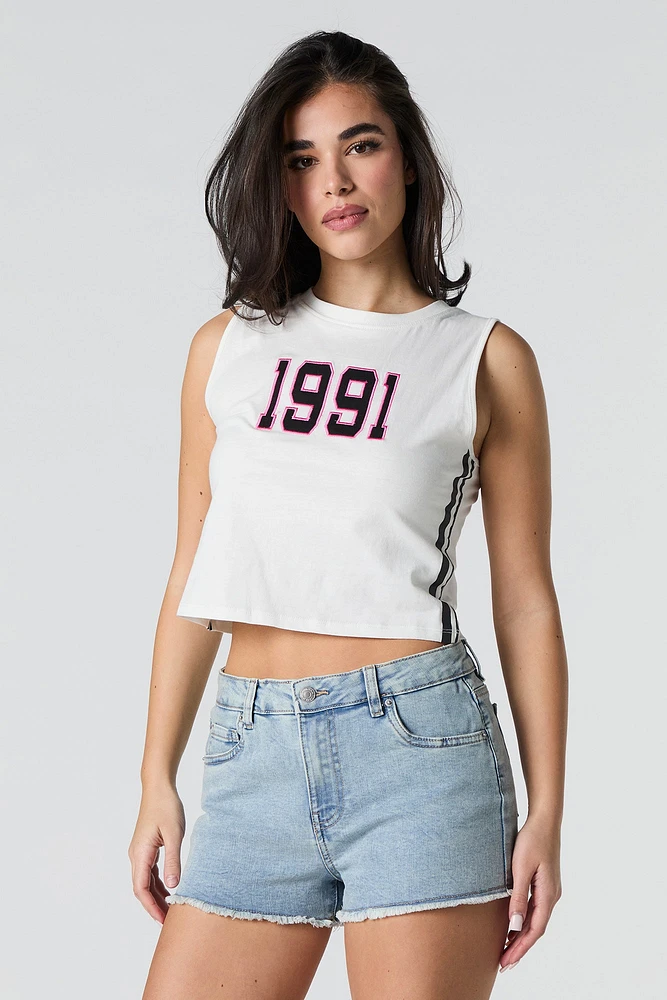 1991 Twill Embroidered Cropped Tank