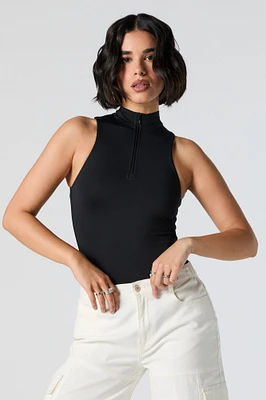 Seamless Mock Neck Quarter Zip Bodysuit