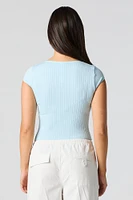 Ribbed Knit Scoop Neck Bodysuit