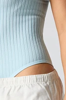 Ribbed Knit Scoop Neck Bodysuit