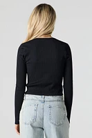 Seamless Ribbed Knit Cardigan