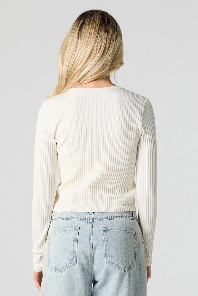 Cardigan en tricot côtelé sans couture