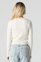 Cardigan en tricot côtelé sans couture
