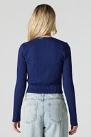 Seamless Ribbed Knit Cardigan