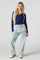 Seamless Ribbed Knit Cardigan