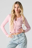 Cardigan en tricot côtelé sans couture