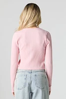 Cardigan en tricot côtelé sans couture