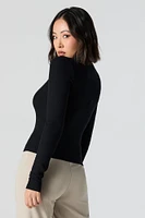 Ribbed Knit Long Sleeve Top