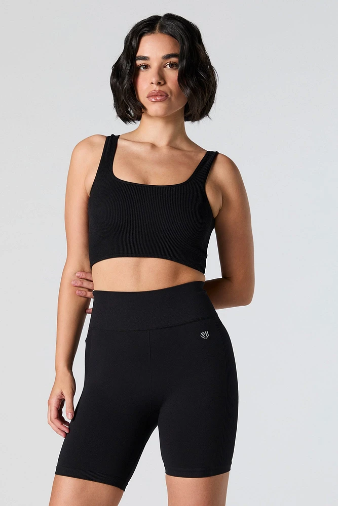 Active Seamless Ribbed Square Neck Tank