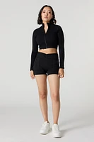 Active Seamless Ribbed Long Sleeve Crop Top