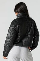 Quilted Faux Leather Jacket