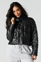 Quilted Faux Leather Jacket