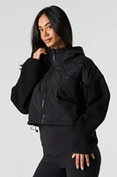 Quilted Sherpa Sleeve Jacket