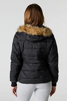 Faux Fur Hood Puffer Jacket