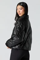 Quilted Faux Leather Jacket