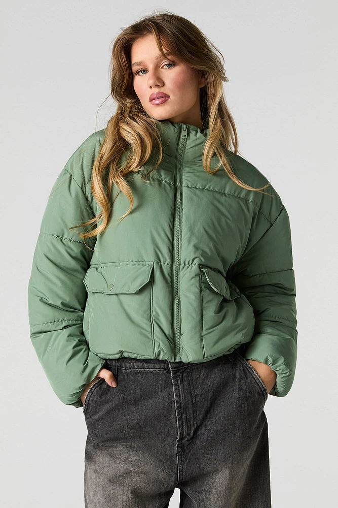 Mock Neck Puffer Jacket