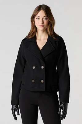 Double Breasted Cropped Peacoat