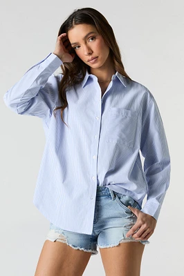 Striped Oversized Button-Up Top