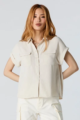 Button-Up Short Sleeve Top