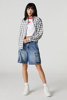 Plaid Long Sleeve Button-Up Top