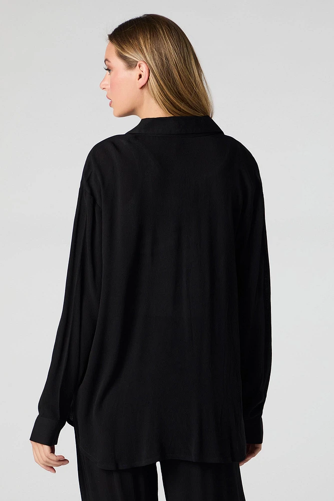 Flowy Oversized Button-Up Top