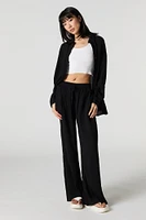Oversized Button-Up Side Slit Top