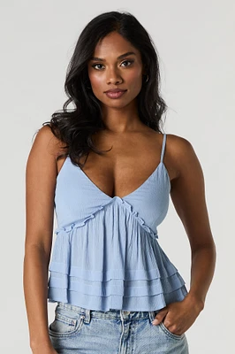 V-Neck Tiered Babydoll Tank