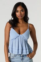 V-Neck Tiered Babydoll Tank