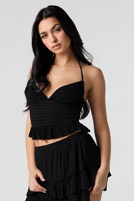 Sweetheart Smocked Halter Cami