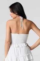 Camisole bain-de-soleil plissée à encolure en cur