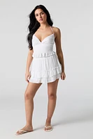 Camisole bain-de-soleil plissée à encolure en coeur