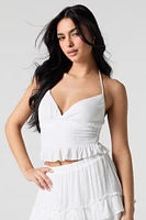 Camisole bain-de-soleil plissée à encolure en coeur