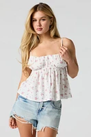 Débardeur de style nuisette fleuri