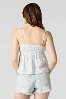 Camisole de style nuisette à surplis fleurie