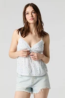 Camisole de style nuisette à surplis fleurie