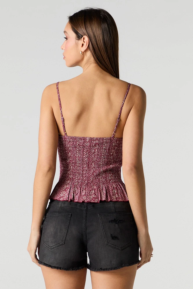 Camisole smockée à basque