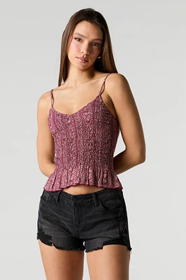 Camisole smockée à basque