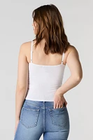 Camisole côtelée et cintrée avec rosette