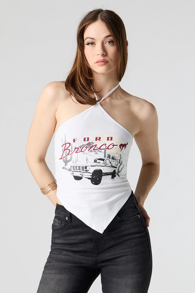 Haut bain-de-soleil à imprimé Ford Bronco avec ourlet bandana