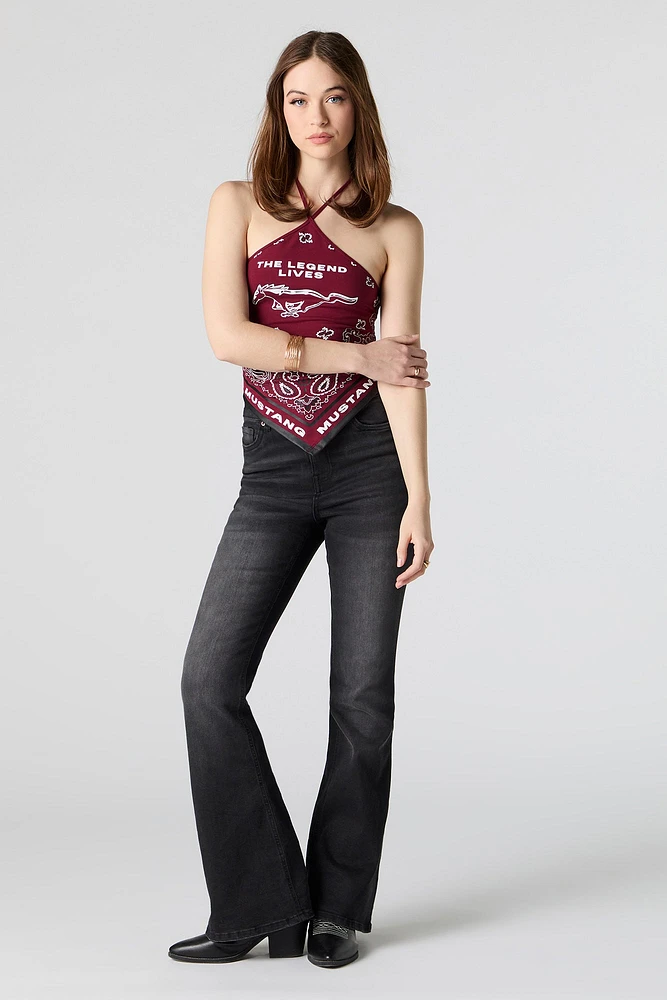 Ford Mustang Graphic Hanky Hem Halter Top