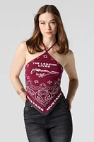 Ford Mustang Graphic Hanky Hem Halter Top