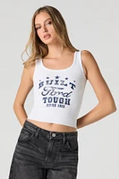 Débardeur côtelé délavé à imprimé Ford Built Tough