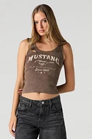Ford Mustang Graphic Washed Ribbed Tank